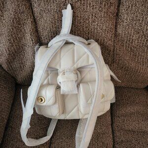 White and Gold Coach Tabby Backpack